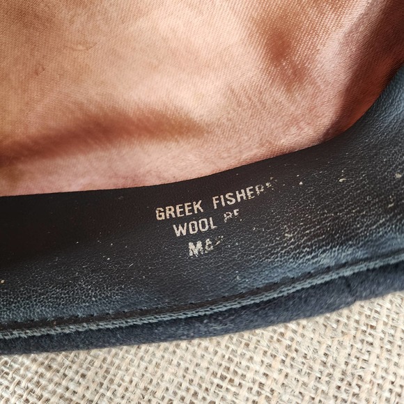 Greek Fisherman Cap Wool Black Authentic Size 7 - Picture 4 of 6